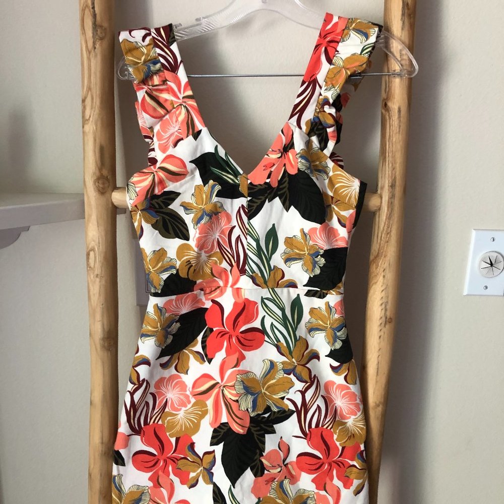 Tropical Flower Print Mini Skort Dress